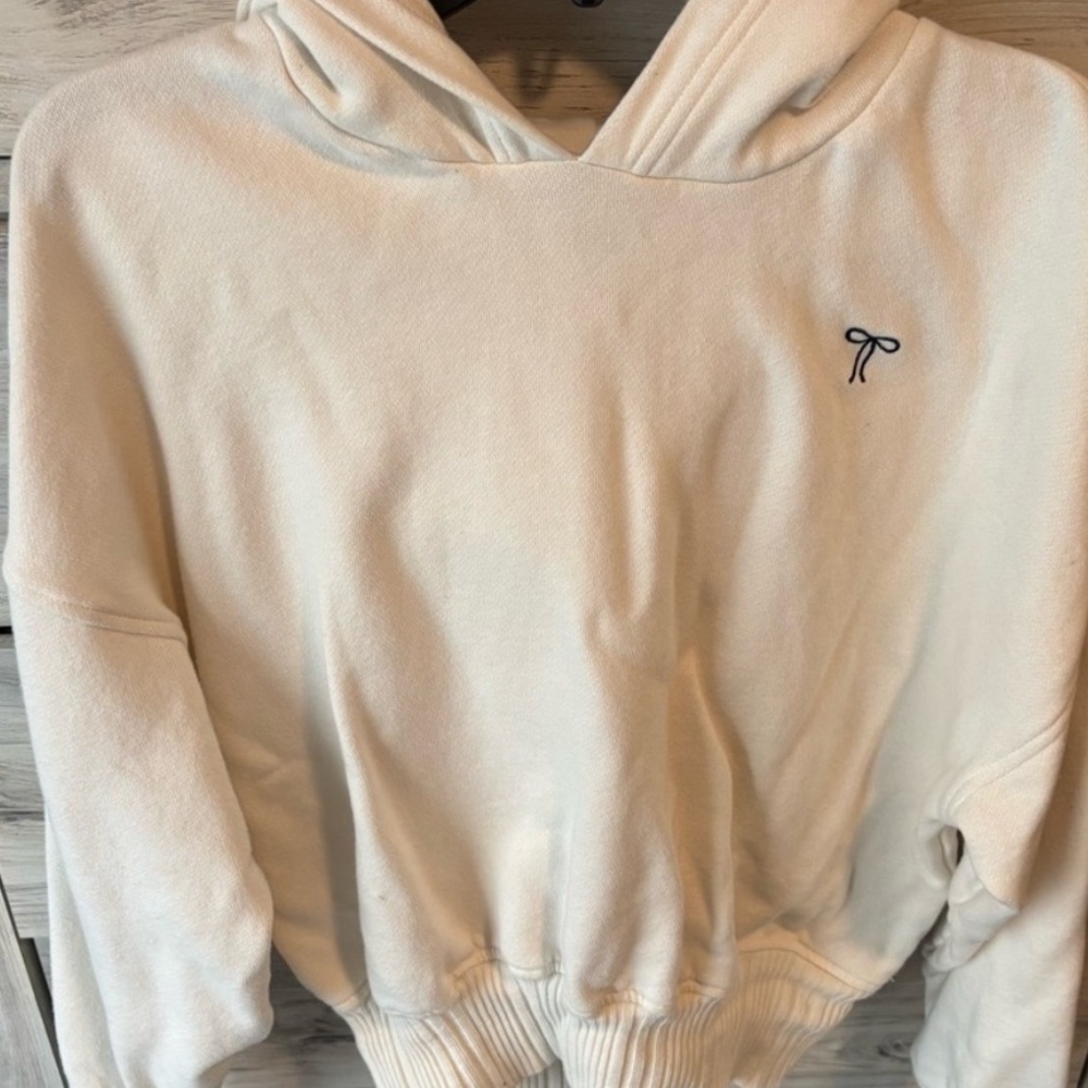 Aerie Bow Off-White Hoodie women’s size large not oversized. - Picture 7 of 12